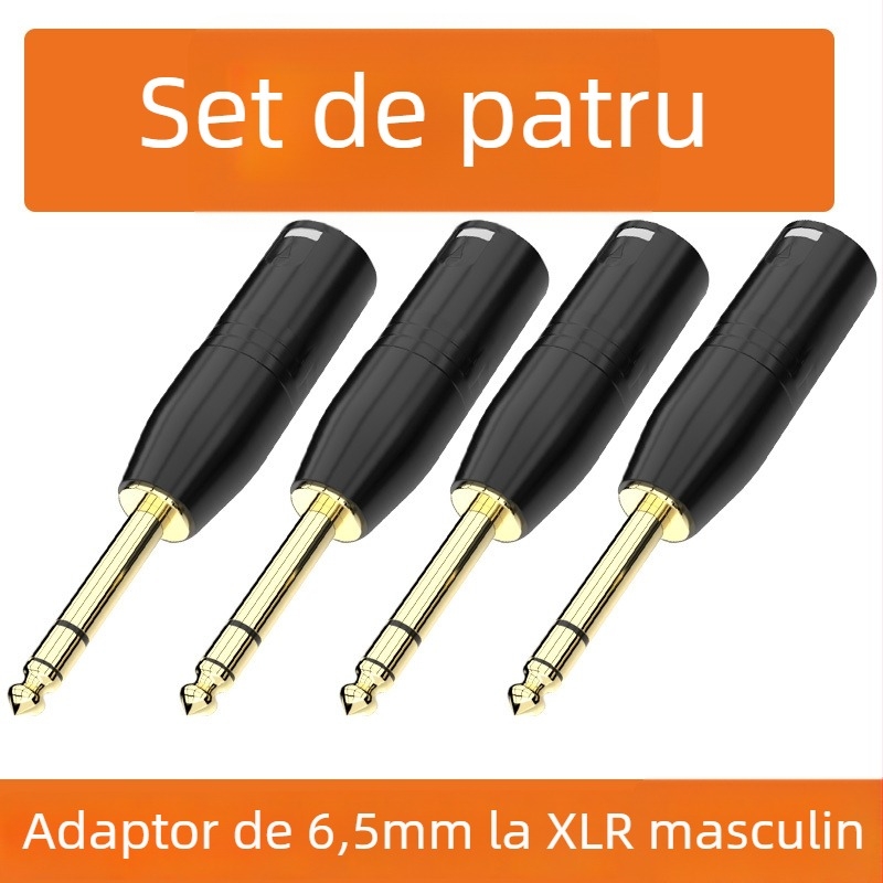 Adaptor audio XLR: Cannon către 6,35 mm/6,5 mm, variante cu 2-core sau 3-core; interfață microfon-mixer; durată de viață 500 cicluri; marca Choseal/Akihabara; modele QD2035–QD2038