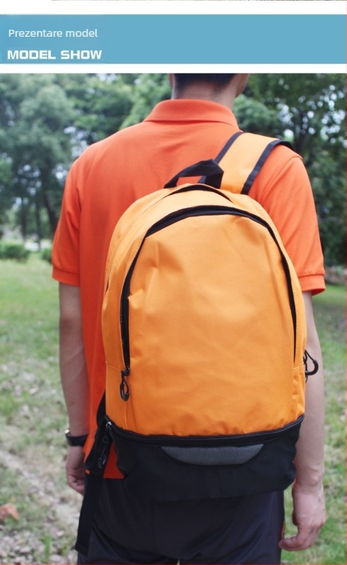 Rucsac sport pentru fotbal cu logo imprimat și compartiment pentru încălțăminte, rucsac textil multifuncțional pentru echipamentul de fotbal