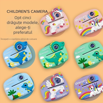 Cameră pentru copii cu imprimare instantanee, imprimare cu atingere, ecran LCD 2,4 inci, stocare TF, 24MP