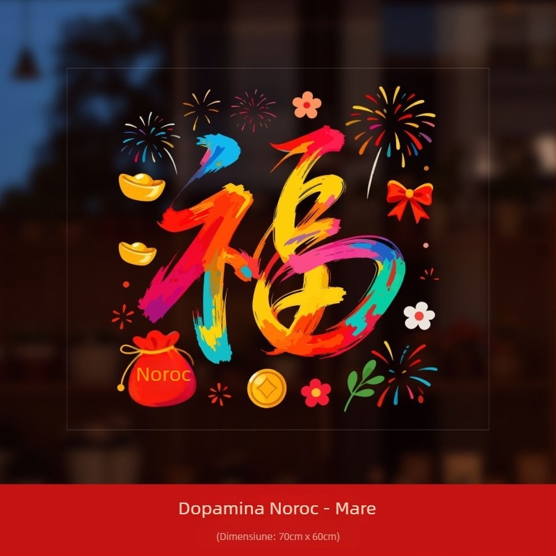 Set PVC pentru ferestre, marca Ryo Hiroshi, ambalaj pungă Opp, scene: autocolante pentru ferestre și sticlă cu binecuvântare