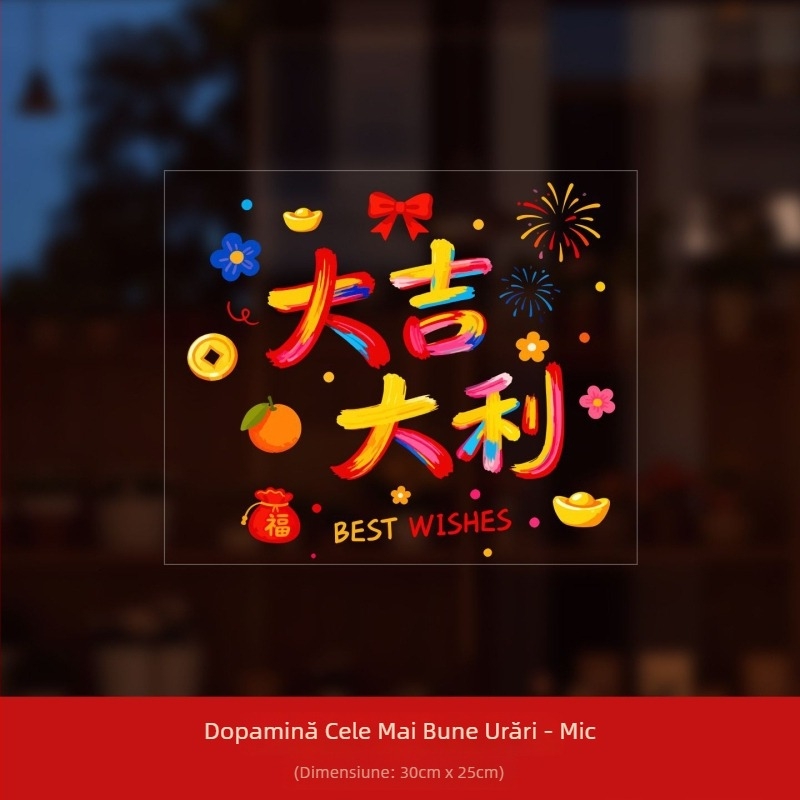 Set PVC pentru ferestre, marca Ryo Hiroshi, ambalaj pungă Opp, scene: autocolante pentru ferestre și sticlă cu binecuvântare