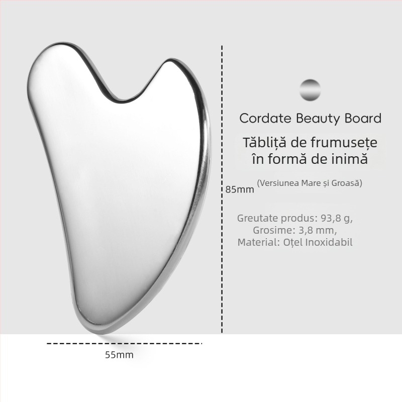 Spatulă pentru față din oțel inoxidabil, în formă de inimă, pentru fond de ten și măști, 90 g