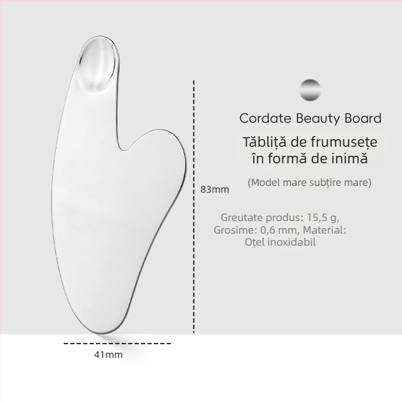 Spatulă pentru față din oțel inoxidabil, în formă de inimă, pentru fond de ten și măști, 90 g