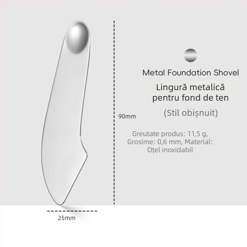Spatulă pentru față din oțel inoxidabil, în formă de inimă, pentru fond de ten și măști, 90 g