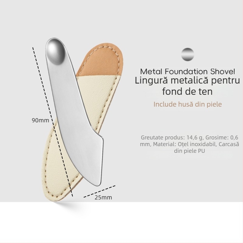 Spatulă pentru față din oțel inoxidabil, în formă de inimă, pentru fond de ten și măști, 90 g