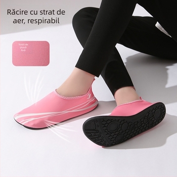 Pantofi de fitness indoor pentru femei - partea superioară din plasă, talpă EVA, toc plat, respirabili, pentru dans modern
