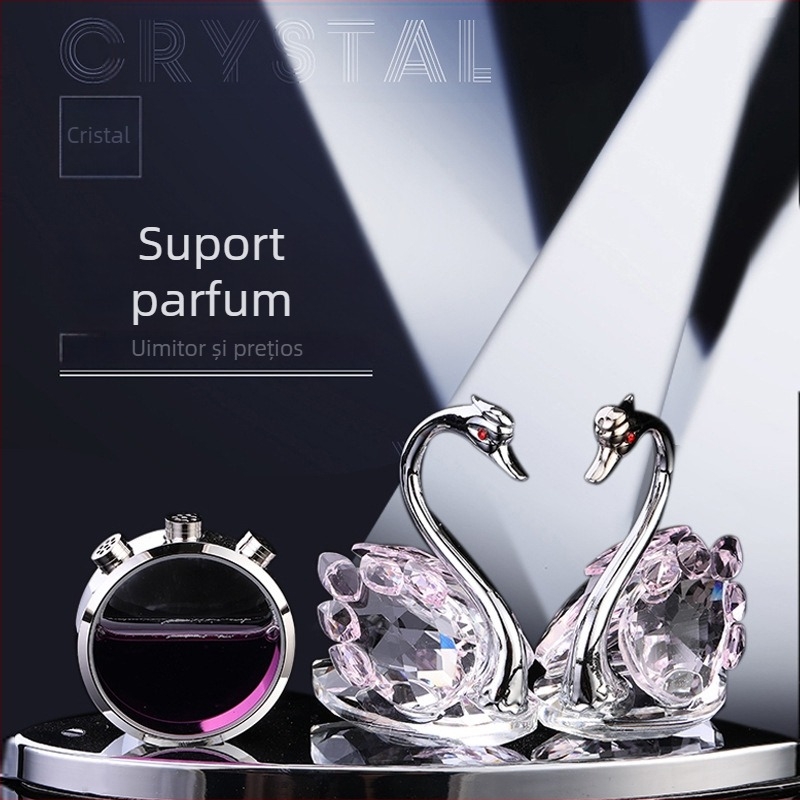 Energy Hut Suport pentru parfum auto din metal, cristal – decor interior auto de înaltă clasă