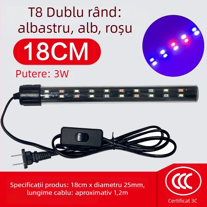 Lampa LED pentru acvariu, corp din sticlă, 3W, 100 g, Morning Field, iluminare