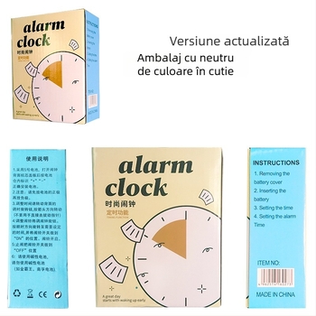 Ceas deșteptător pentru studenți — liniștit lângă pat, ceas de birou pătrat, design minimalist, afișaj analog, alimentare pe baterie, mișcare cu săritură de secunde