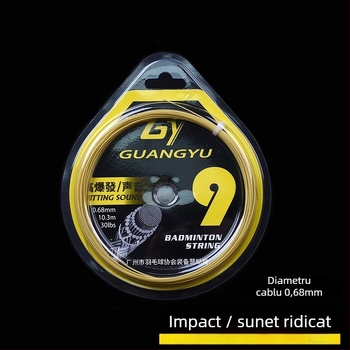 Guangyu string pentru rachetă de badminton – elasticitate înaltă, durabil, sunet puternic la lovire, tensiune 30 lb, material: nailon cu sinteză de rășină