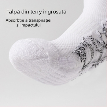 Șosete de baschet, plasă respirabilă, talpă cu textură de prosop, lungime medie, absorbante la transpirație