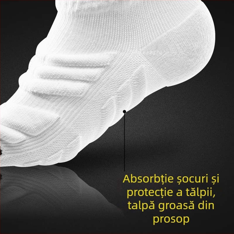 Șosete de alergare pentru bărbați – Poliester-Cotton, Brand Stable, scurte, pentru maraton și baschet, talpă cu prosop