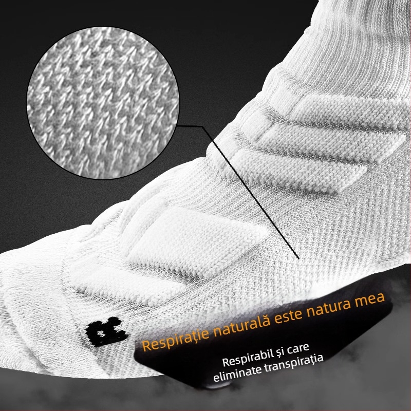 Șosete de alergare pentru bărbați – Poliester-Cotton, Brand Stable, scurte, pentru maraton și baschet, talpă cu prosop
