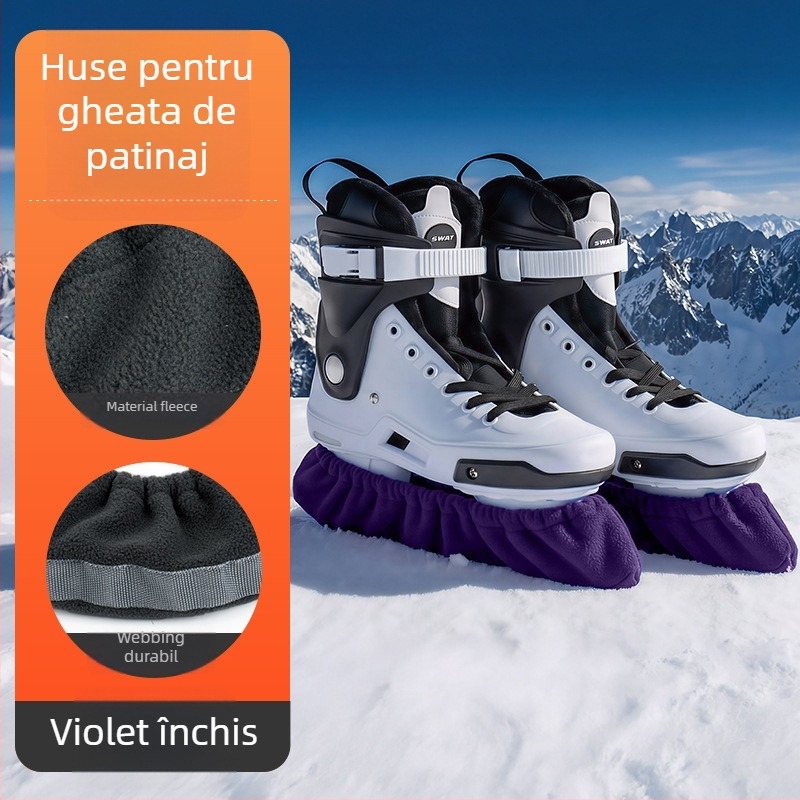 Huse pentru lamele de patin, model 302, MAKINO FOX — partea superioară din fleece, talpă din bandă, protecție pentru lamă