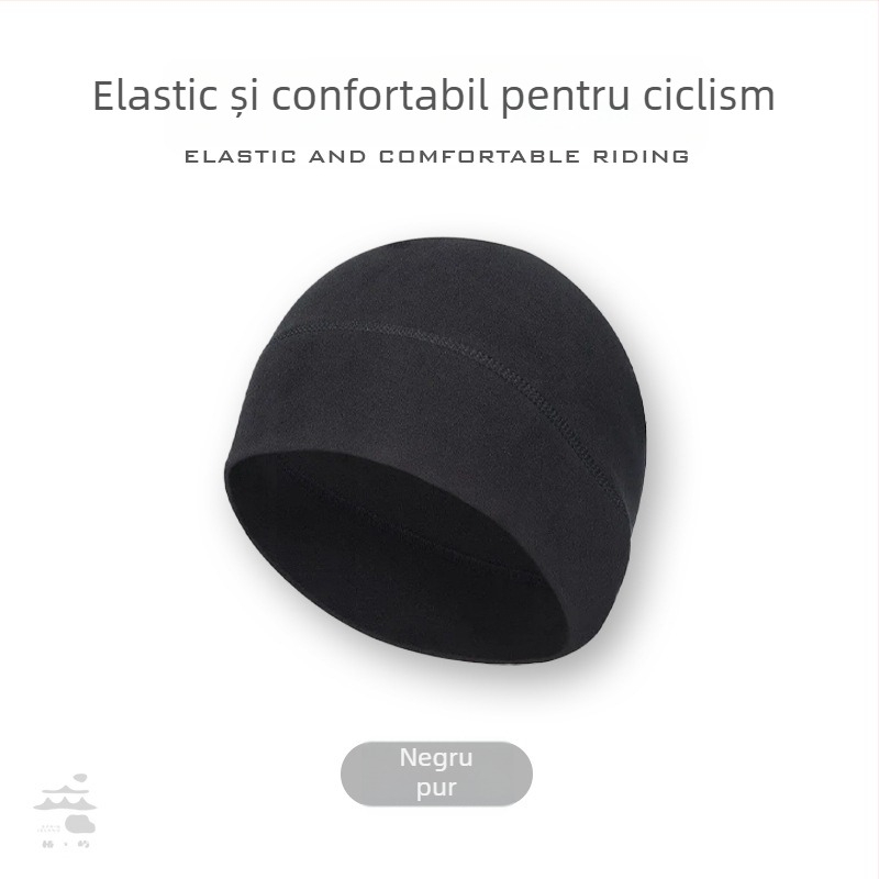 Șapcă sport pentru activități outdoor de iarnă + șapcă internă pentru cască (material: fibră acrilică; unisex pentru adulți; imprimare logo disponibil; potrivită pentru ciclism, alergare și schi)