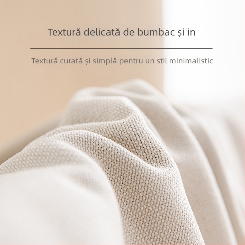 Perdea de fereastră din bumbac și cânepă, umbrire ridicată, stil japonez modern minimalist pentru living și dormitor