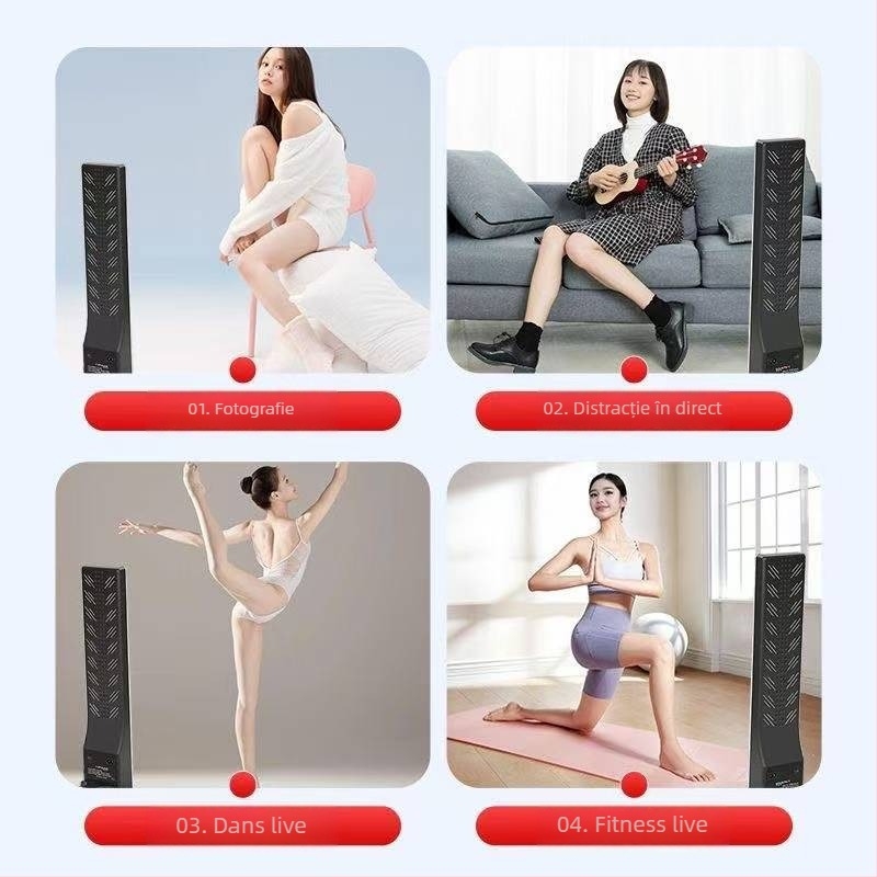 Stativă de iluminat pentru live streaming – temperatură de culoare triplă, 10–50W, 220V, utilizare manuală