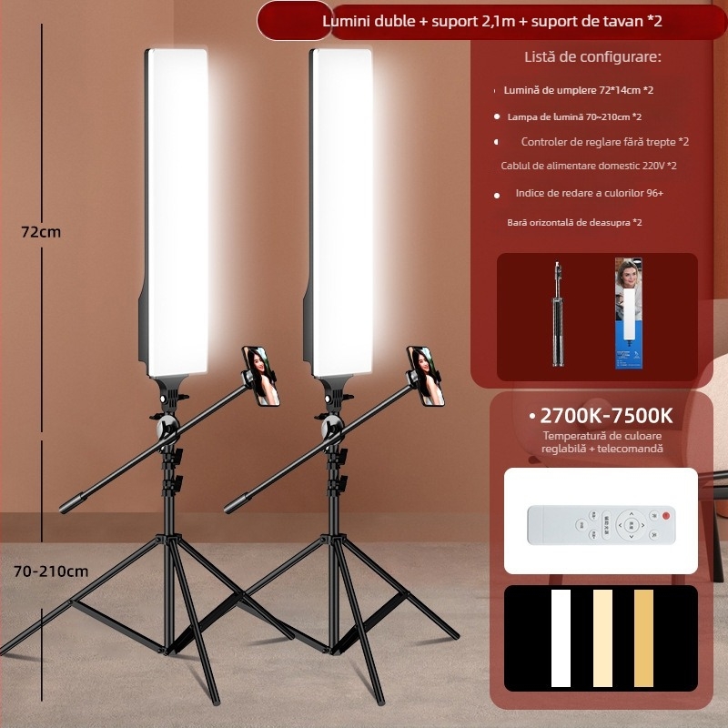 Stativă de iluminat pentru live streaming – temperatură de culoare triplă, 10–50W, 220V, utilizare manuală
