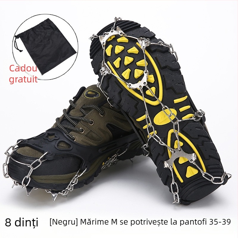 Cramponi pentru drumeții în aer liber și alpinism, oțel inoxidabil, dinți de 8/13/18, priză anti-derapare, îmbunătățește stabilitatea