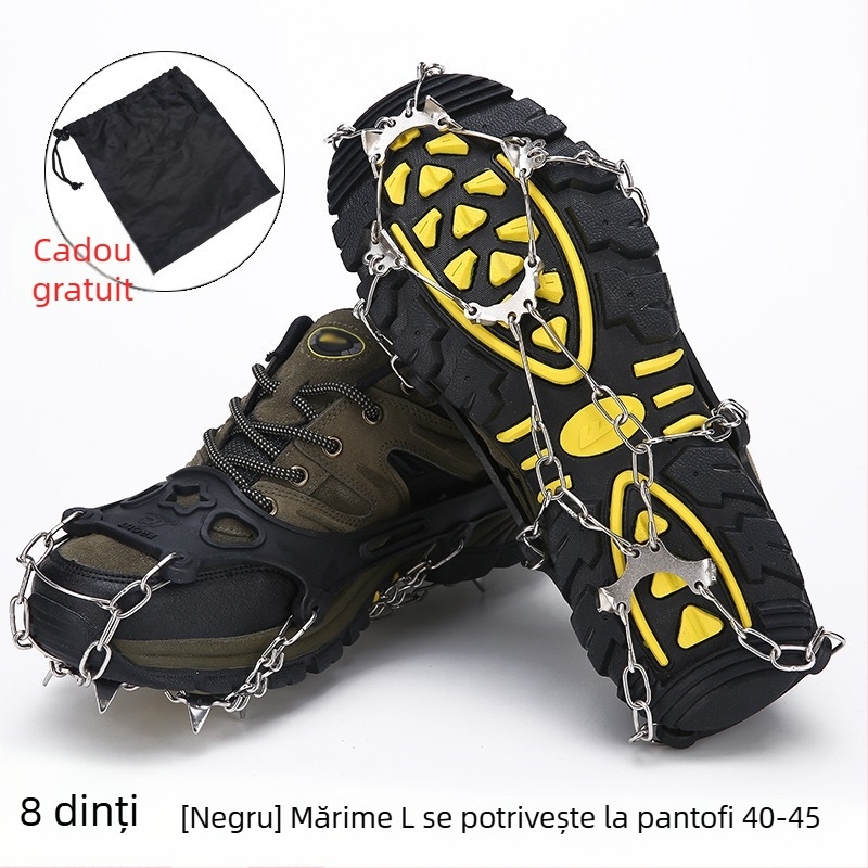 Cramponi pentru drumeții în aer liber și alpinism, oțel inoxidabil, dinți de 8/13/18, priză anti-derapare, îmbunătățește stabilitatea