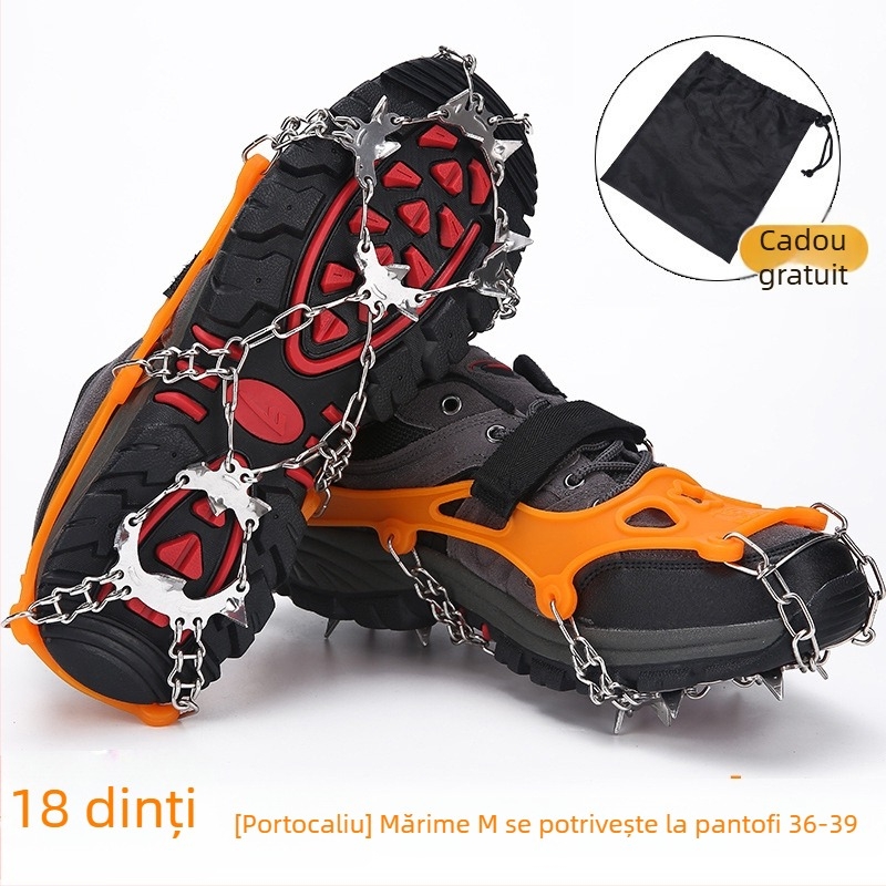 Cramponi pentru drumeții în aer liber și alpinism, oțel inoxidabil, dinți de 8/13/18, priză anti-derapare, îmbunătățește stabilitatea