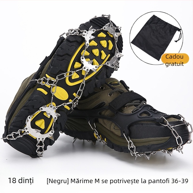 Cramponi pentru drumeții în aer liber și alpinism, oțel inoxidabil, dinți de 8/13/18, priză anti-derapare, îmbunătățește stabilitatea