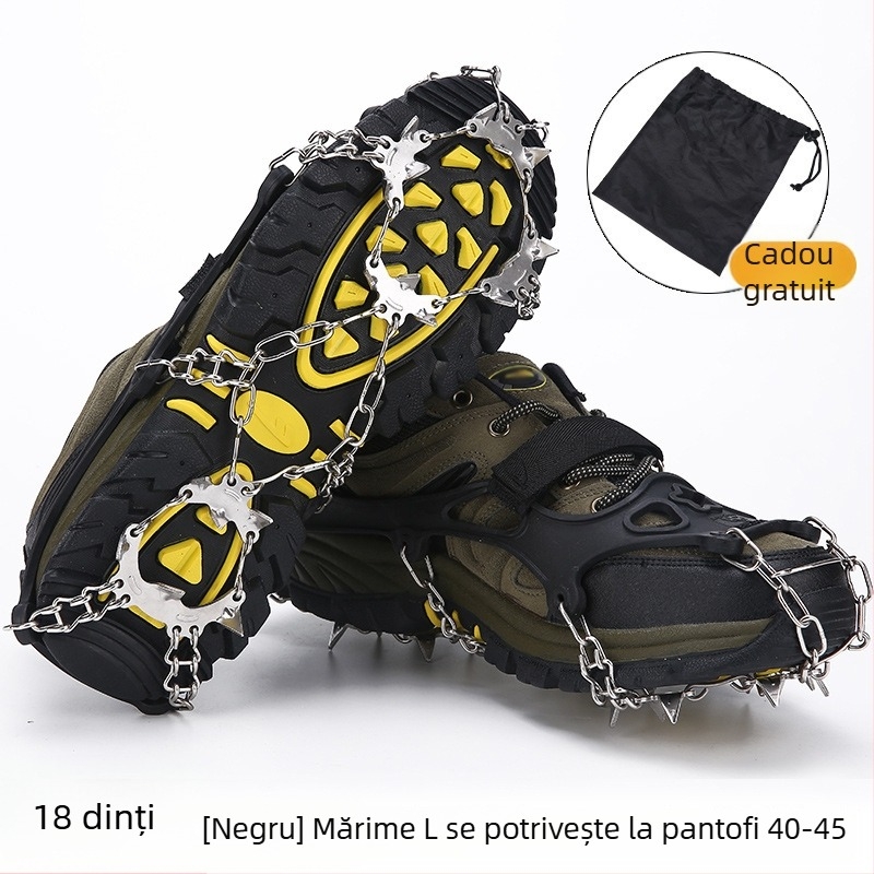 Cramponi pentru drumeții în aer liber și alpinism, oțel inoxidabil, dinți de 8/13/18, priză anti-derapare, îmbunătățește stabilitatea
