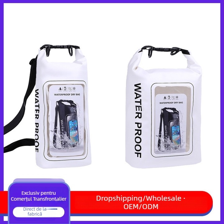 Geantă impermeabilă pentru plajă, două în unu cu curea crossbody, capacitate 2L/5L, material impermeabil PVC, pentru plajă, înot, scufundări