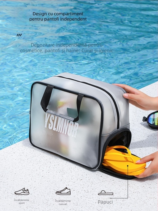 Geantă de înot cu separare umed-uscat, TPU material, impermeabilă, Travel Station, personalizare disponibilă