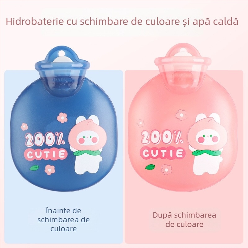 Sticlă de apă fierbinte, umplută cu apă, portabilă, PVC cu densitate înaltă, încălzire prin injecție de apă, utilizare caldă și rece