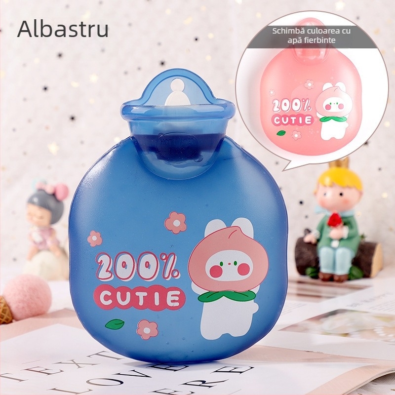 Sticlă de apă fierbinte, umplută cu apă, portabilă, PVC cu densitate înaltă, încălzire prin injecție de apă, utilizare caldă și rece