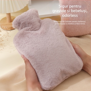 Pungă de apă caldă din PVC, pluș moale, încălzitor pentru mâini, picioare și talie