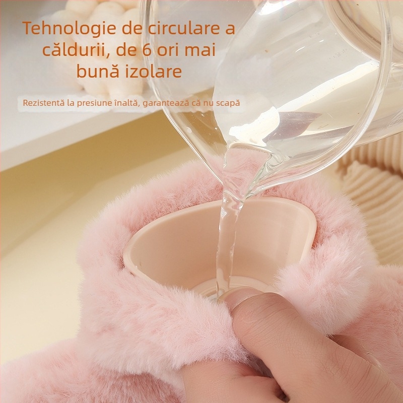 Pungă de apă caldă din PVC, pluș moale, încălzitor pentru mâini, picioare și talie