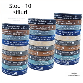 Brățări din silicon pentru Biblie, cu model macarons, design religios/totem unisex (Material: silicon; Imprimare logo: disponibilă; Formă: geometrică; Ambalare: în vrac sau ambalate individual)