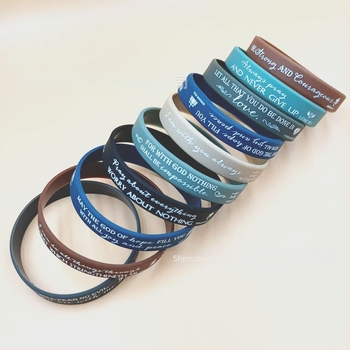 Brățări din silicon pentru Biblie, cu model macarons, design religios/totem unisex (Material: silicon; Imprimare logo: disponibilă; Formă: geometrică; Ambalare: în vrac sau ambalate individual)