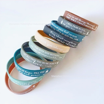 Brățări din silicon pentru Biblie, cu model macarons, design religios/totem unisex (Material: silicon; Imprimare logo: disponibilă; Formă: geometrică; Ambalare: în vrac sau ambalate individual)