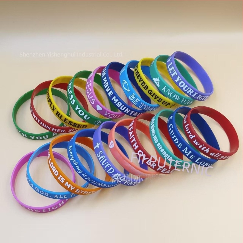 Brățară din silicon cu versete biblice | Unisex, stil fashion, design modern minimalist | Material: silicon, imprimare logo disponibil