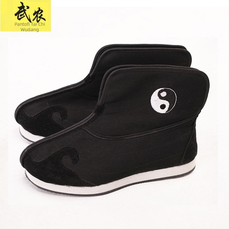 Pantofi Tai Chi din pânză — înalți, căptuți fleece, pantofi de antrenament indoor, pentru adulți unisex