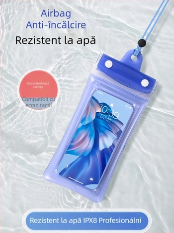 Airbag geantă impermeabilă pentru telefon, cu ecran tactil, din PVC, potrivită pentru scufundări, înot, rafting, fotografie subacvatică și utilizare în aer liber.