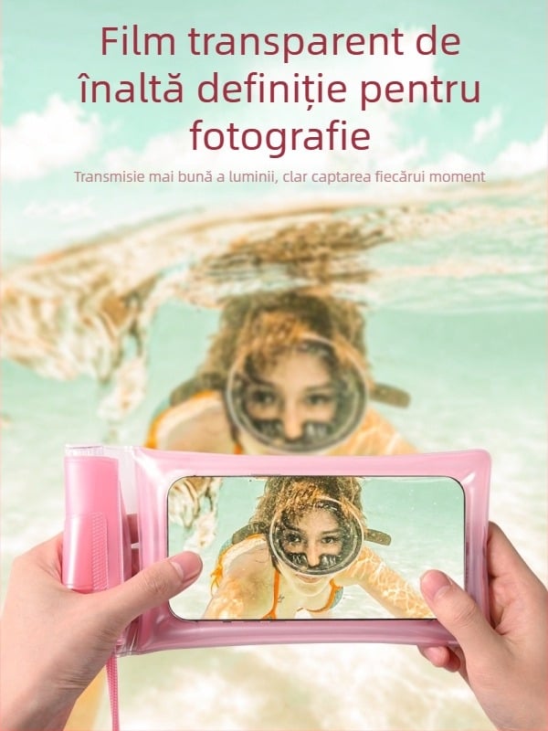 Airbag geantă impermeabilă pentru telefon, cu ecran tactil, din PVC, potrivită pentru scufundări, înot, rafting, fotografie subacvatică și utilizare în aer liber.