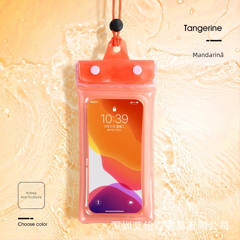 Airbag geantă impermeabilă pentru telefon, cu ecran tactil, din PVC, potrivită pentru scufundări, înot, rafting, fotografie subacvatică și utilizare în aer liber.