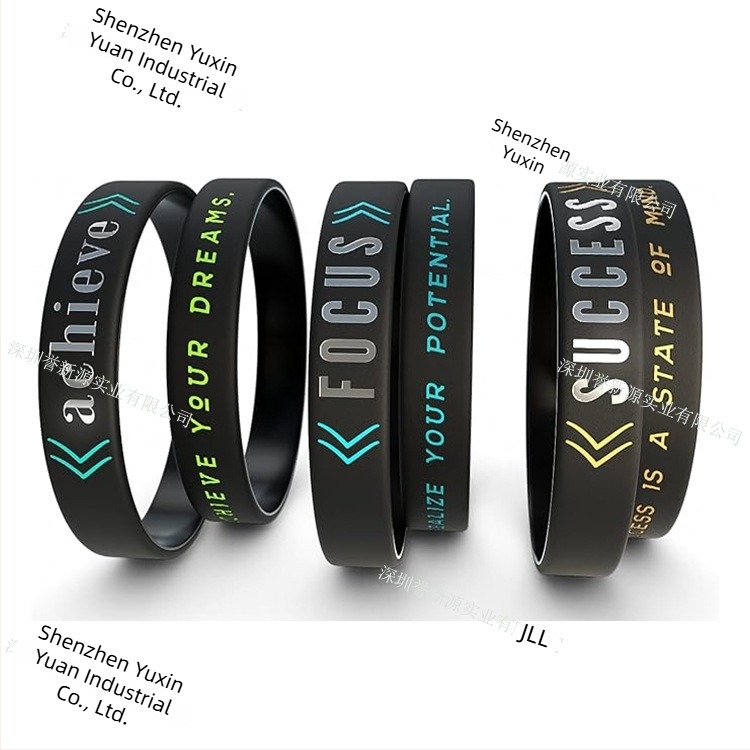 Bratara inspirațională din silicon - unisex, minimalistă, stil sportiv, logo tipărit, text personalizabil