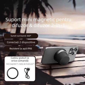 Difuzor Bluetooth mic pentru exterior, rezistent la apă, IPX7, 5W, Bluetooth 5.3, baterie încorporată 300–500mAh, 100 Hz–20 kHz
