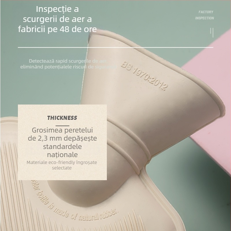 Sticlă de apă caldă, umplută cu apă, din cauciuc, 320 g, pentru membre, utilizare caldă și rece.