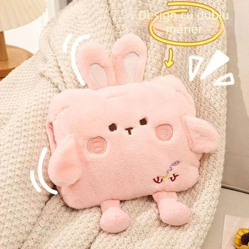 Sticlă de apă fierbinte pentru încălzirea mâinilor — stil desen animat, PVC, 600 g, încălzire prin injectare de apă