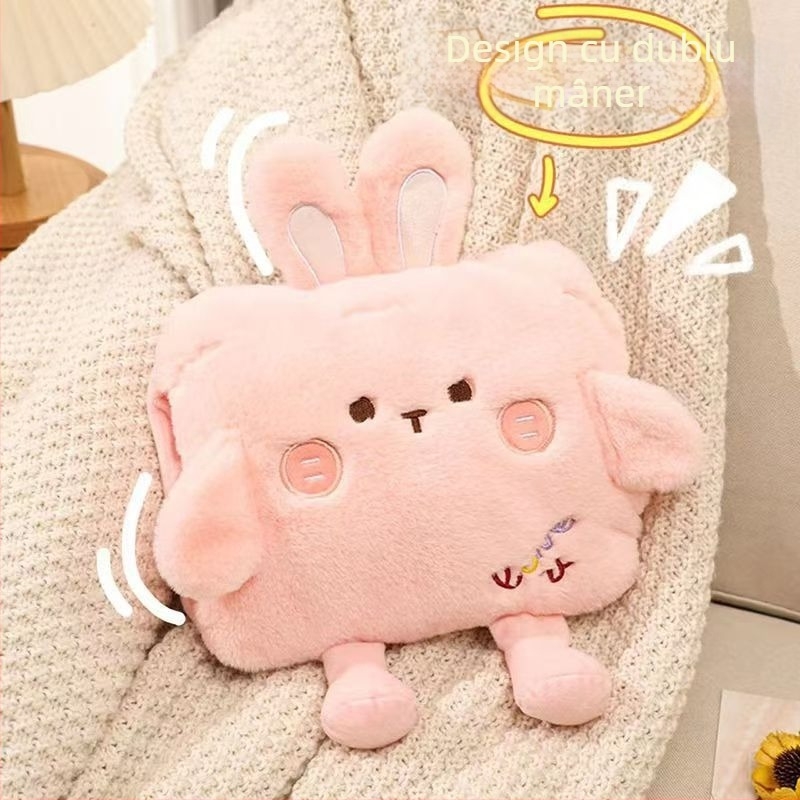 Sticlă de apă fierbinte pentru încălzirea mâinilor — stil desen animat, PVC, 600 g, încălzire prin injectare de apă