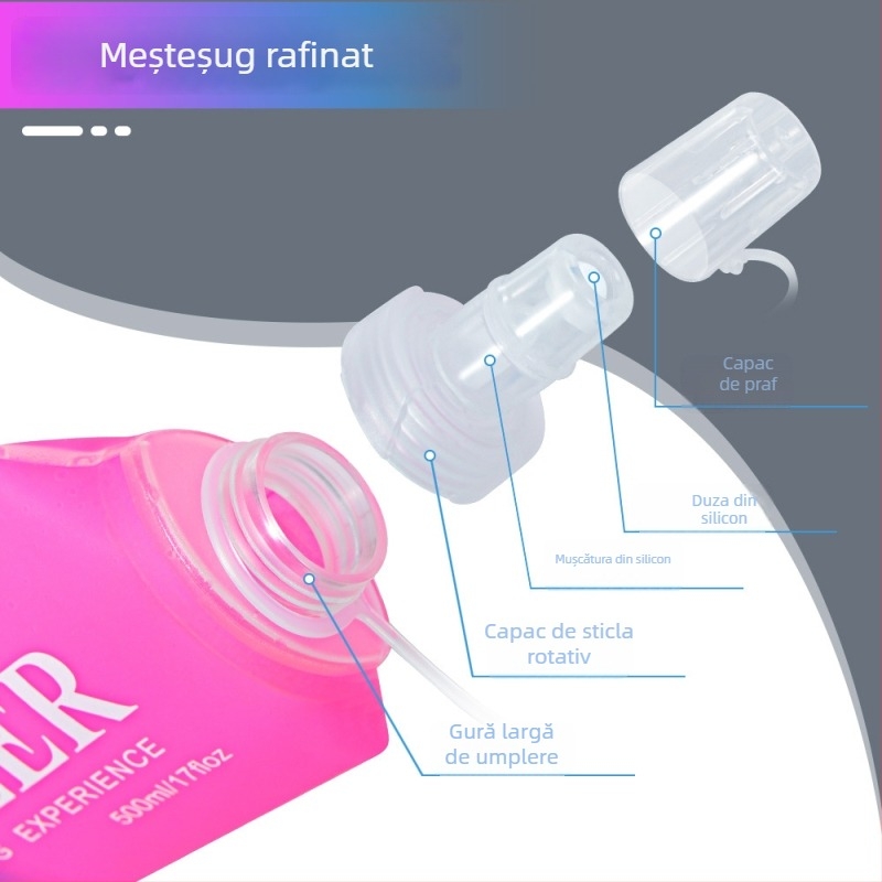 NEWBOLER Sticlă de apă TPU pliabilă gradient – Unisex, capacitate 250, model gradient, pentru alpinism, plajă, drumeții și camping