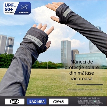Manșon de protecție solară din Ice Silk pentru bărbați – croială lejeră, protecție UV, pentru condus și activități în aer liber vara