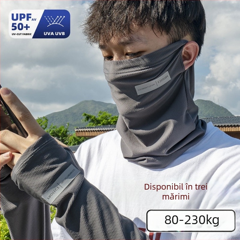 Manșon de protecție solară din Ice Silk pentru bărbați – croială lejeră, protecție UV, pentru condus și activități în aer liber vara