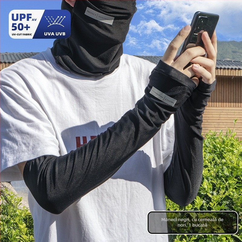 Manșon de protecție solară din Ice Silk pentru bărbați – croială lejeră, protecție UV, pentru condus și activități în aer liber vara